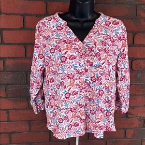 Woolovers Women's Medium Floral Top‎ – Boho, Cottagecore, Vintage